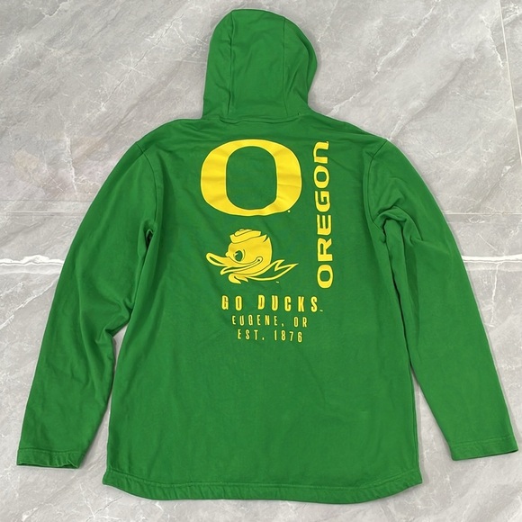 Men's Nike Green Oregon Ducks Vault SJY Club Cotton Hoodie Long Sleeve Shirt - Picture 11 of 16